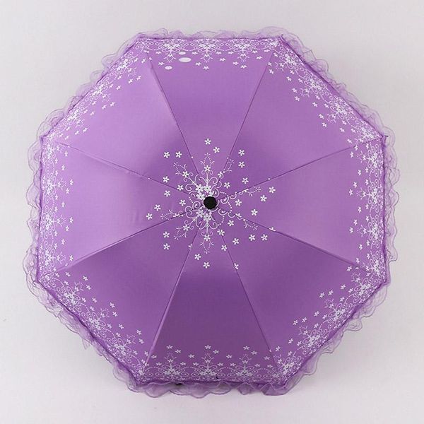 

кружева цветок складные зонты ув защита зонтик женщины дождь трехкратным зонт guarda chuva дождь bbygtt wrhome