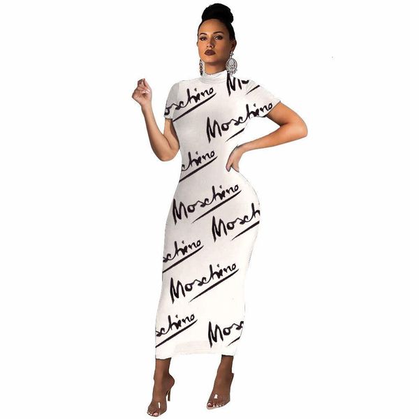 

2021 fashion maxi long dress short sleeve black letter print dresses women party skinny bodycon elegant vestido, Black;gray