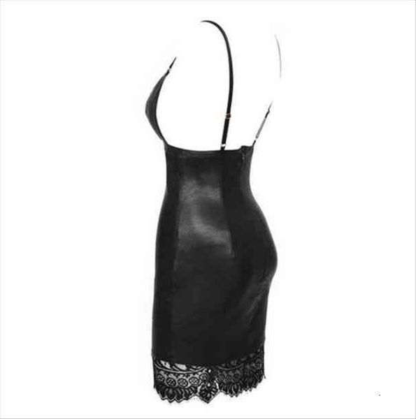 

women bodycon pu sleeveless lace ruffles club evening party slim short dress, White