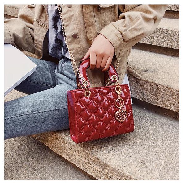 

2021 new korean fashion lingge ladies shoulder texture portable small square bag