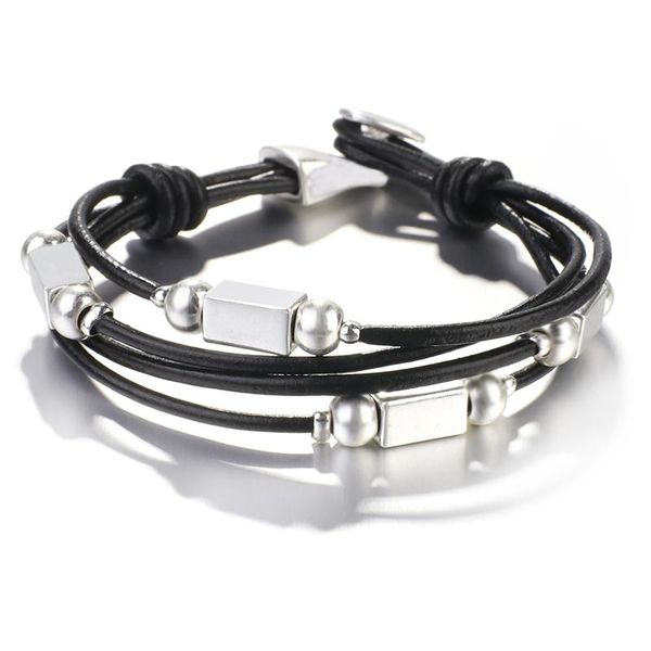 

flashbuy урожай металл подвеска ручной работы кожаных браслеты для женщин моды простых браслетов многослойной кожи браслеты подарки jllzax, Golden;silver