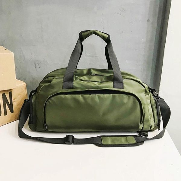 

2020 men travel handbag multi-pocket sports gym bag nylon shoulder bags multifunctional large messenger bag black green xa379f