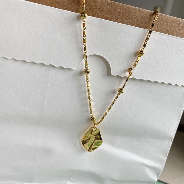 

chains s925 geometric irregular pendant necklace female unique design gold-plated clavicle chain temperament, Silver