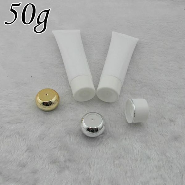 

storage bottles & jars 100 pcs 50ml/g shiny white cream soft tube, cosmetic tube package, hose packing available in stock