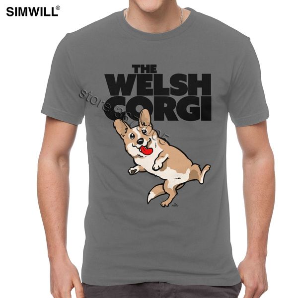 

sport funny corgi cartoon dog tees men novelty short sleeved cotton t-shirts welsh corgi pembroke t shirt lovely streetwear