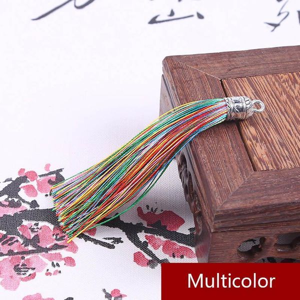 

5pcs lot 9cm long silk tassel brush cords with metal caps for earrings charms pendant tassel fit diy jewelry making material h qyluxo