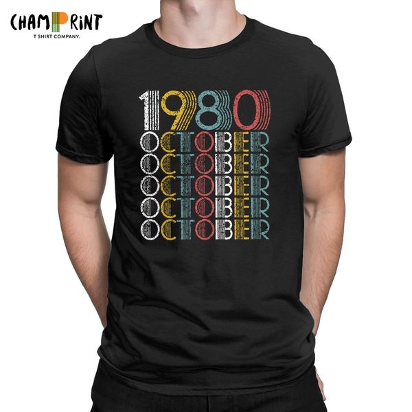 

vintage october 1980 40 years old 40th birthday gift vintage short sleeve gift idea clothing sport hooded sweatshirt hoodie men t shirt