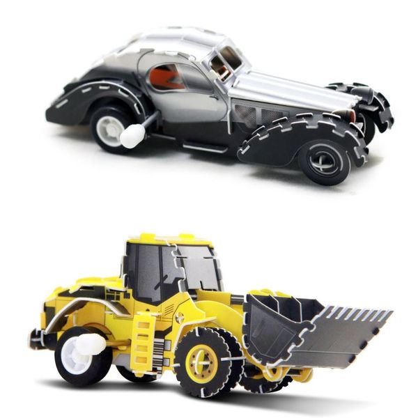 

puzzle 3d funny assembling gray classic car toys pp plastic children model assembled early educational toy gift