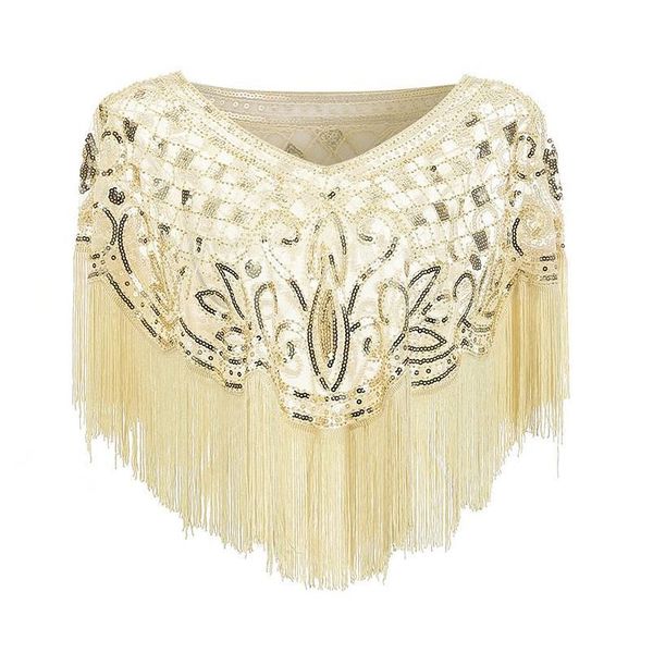 

mesh sequins shawls ladies new elegant retro style temperament tassels party banquet dresses accessories high qualit sqcauj