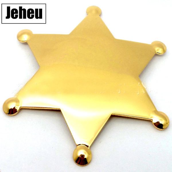 Pins, Broschen Großhandel Einfach Design Leeres Metall Kein Logo Abzeichen Kreative Geschenke Mode Gold oder Rhodium SIX Winkel Sechseck Stern Pin Brosche