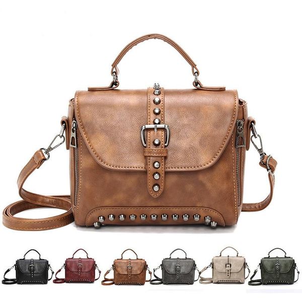 

new vintage rivet zipper totes плеча и crossbody сумки для женщин сумки посыльного