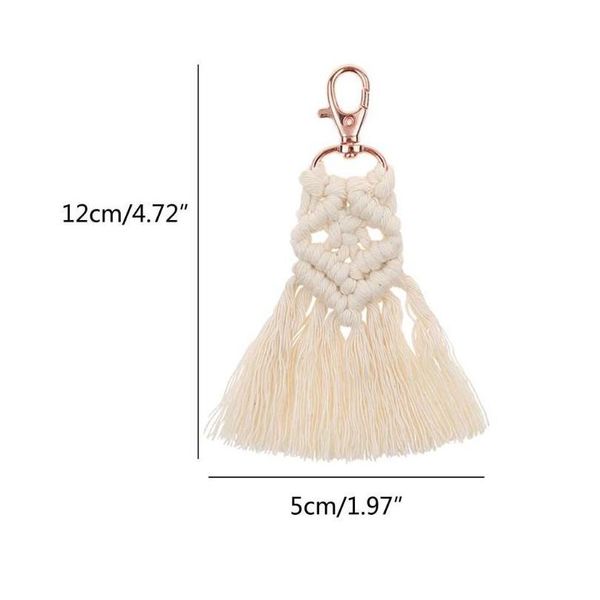 

tassel keychains for women boho key holder keyring macrame bag charm car hanging jewelry gift for jllwwv