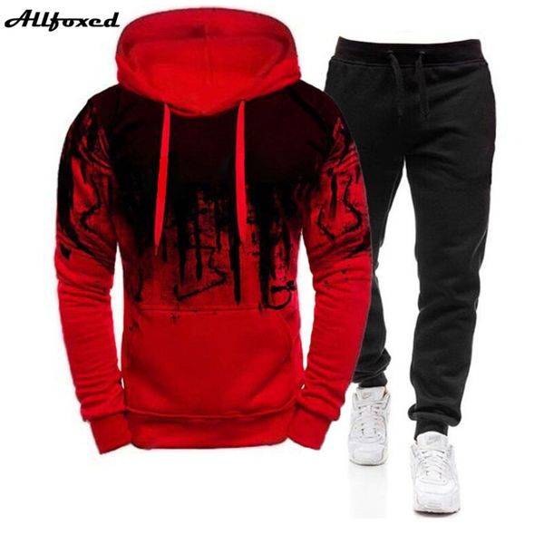 

Men's Hoodie sweat set, fashion printed men's sportswear, autumn and winter, new in 2021, Gray