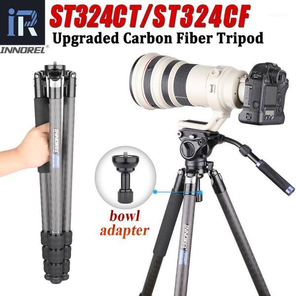 

st324ct/st324cf carbon fiber camera tripod professional birdwatching heavy duty tripod with bowl and adapter for dslr camcorder1