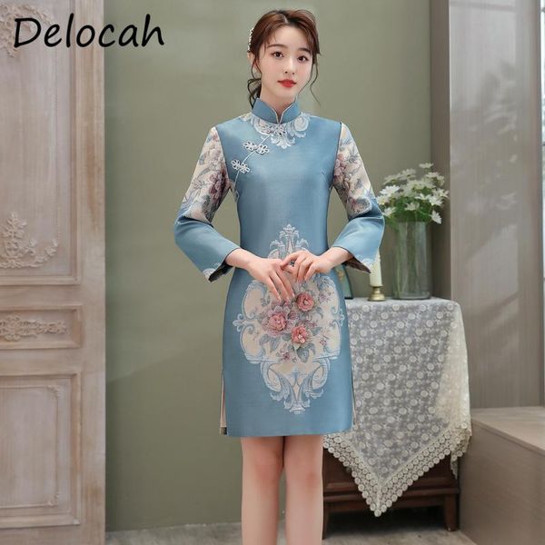 

casual dresses delocah autumn women fashion designerÂ party a-line dress long sleeve gorgeous appliques elegant bodycon ladies mini 2021, Black;gray