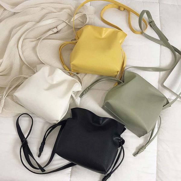 

women's fashion 2020 simple temperament bucket bag messenger bag mini pu leather messenger bags