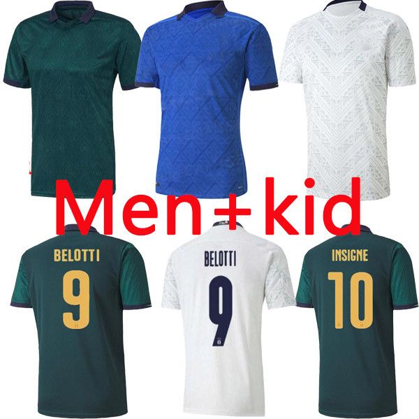 

new 2020 2021 italy soccer jersey home away jorginho el shaarawy bonucci insigne bernardeschi men + kids kit football shirts, Black;yellow
