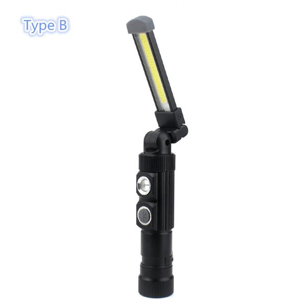 

cob led work inspection light 5 modes usb rechargeable flashlight magnetic hanging led torch lanterna lamp built in battery bbyxsu