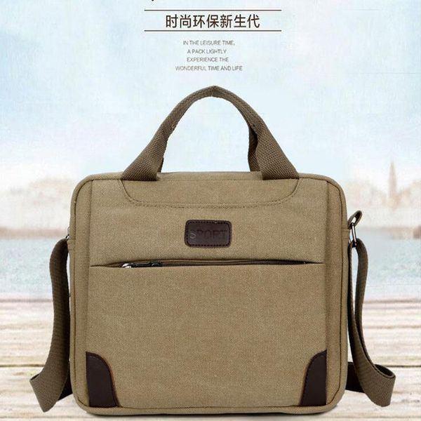 

new men's handbag simple business shoulder messenger bag casual vintage canvas briefcase