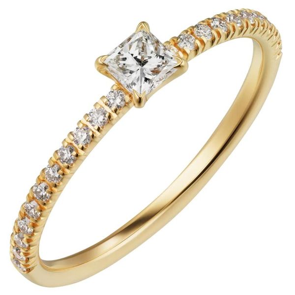 

cluster rings 14k au585 yellow gold ring women wedding anniversary engagement party 4 claw square princess moissanite diamond elegant, Golden;silver