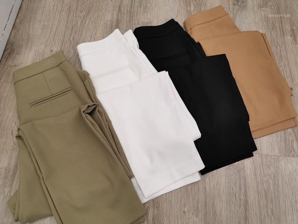 

women's pants & capris women 2021 summer casual straight-leg pants1, Black;white