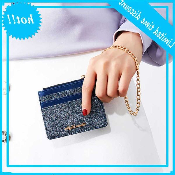 

new fashion portfolio women chain pulse rits wallet card pack brand luxury paillets mini wallets women's pockets, Red;black