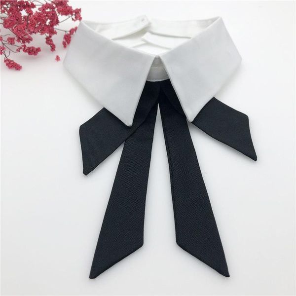 

bow ties women neckwear tie pearl bead chiffon lace flower neckline fake collar rhinestone detachable false removable lapel, Black;gray