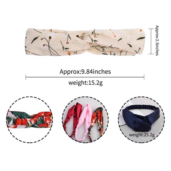 

fashion women girls summer bohemian hair bands print headbands vintage cross turban bandage bandanas hairbands hair accessories qylhwe, Slivery;white