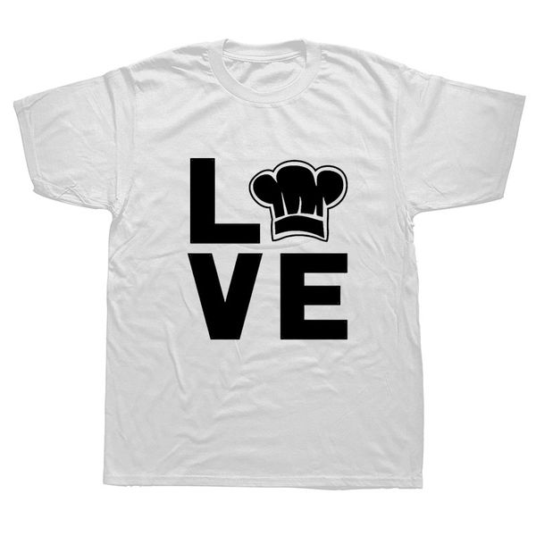 

топы футболка i love cooking chef печати лучший подарок для повара t-shirt crew neck повседневный короткие tee для мужчин спорта с капюшоном