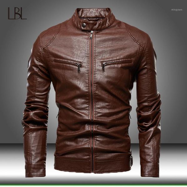 

autumn casual motor leather jacket coat men winter vintage outwear faux leather jackets men's biker fleece warm pu windbreaker1, Black