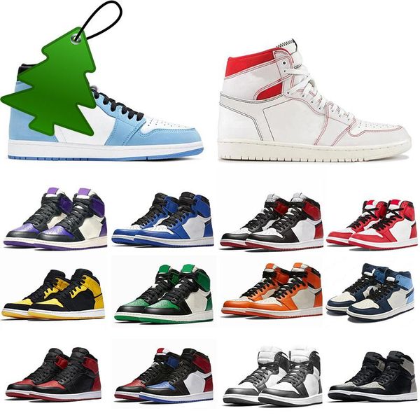 

jumpman 1 basketball shoes twist chicago og high 1s running unc hyper royal homage to home university blue men sport designer sneakers sb d, Black