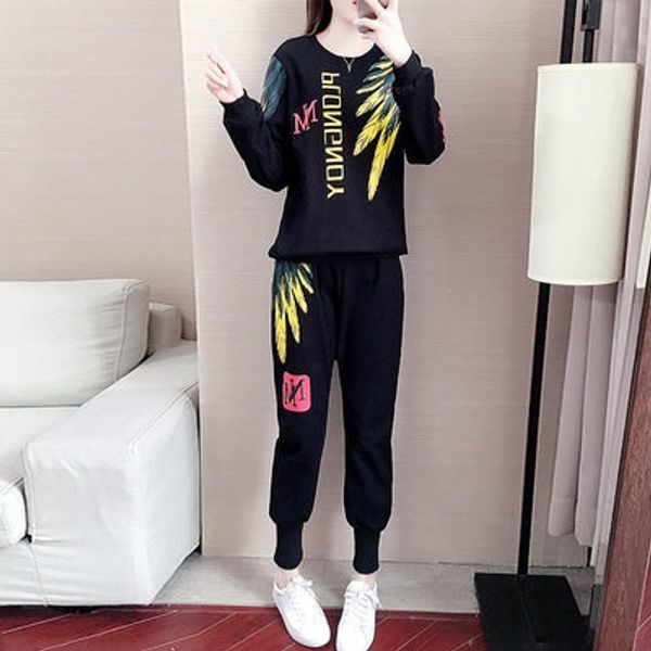 

women fashion sportswear women's dressbrand fashion 2020 spring and autumn new hip-hop korean hong kong style leisure sportswear set pk, Gray