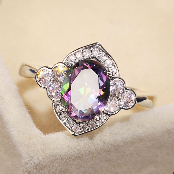 

februaryfrost brand new arrival fashion silver color cubic zircon designer collection women ring wedding engage party luxury rings jewelry, Golden;silver