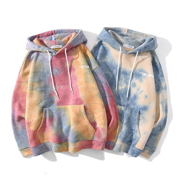 

fleece hoodie winter warm tie-dye gradient pullovers hooded blouse sport letters print causal sports fashion sweatshirts ly1106, White