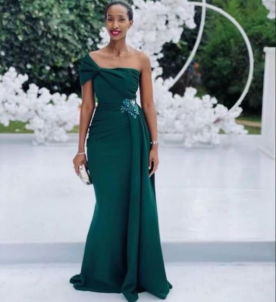 

2021 dark green bridesmaid dresses one shoulder pleats chiffon formal evening prom gowns plus size wedding guest party dress, White;pink