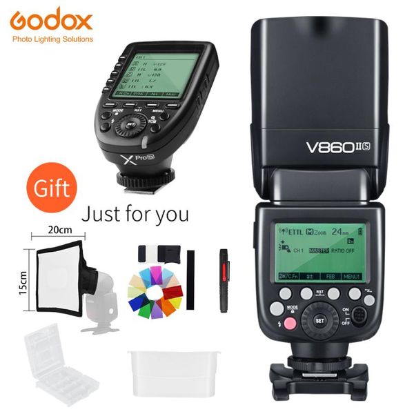 

godox ving v860ii-s gn60 hss 1/8000sl li-ion battery speedlite flash +xpro-s transmitter for a7r/a7rii/a58/a6000 mi shoe