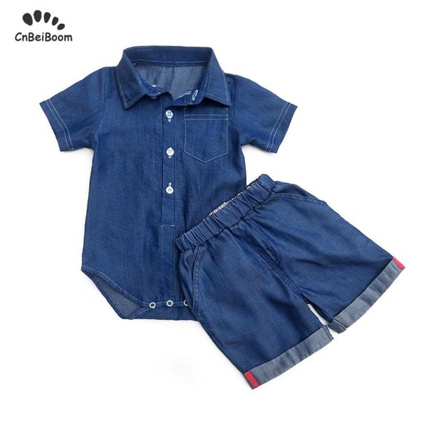 

boy sets cowboy denim jeans new born baby boy fashion clothing outfits baby girl romper shorts casual clothing sets 2020 new, White