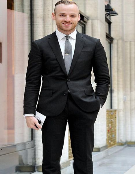 

men's suits & blazers 2021 casual style black notch lapel two buttons groom suit slim fit for men evening clothing 2psc(jacket+pants+ti, White;black
