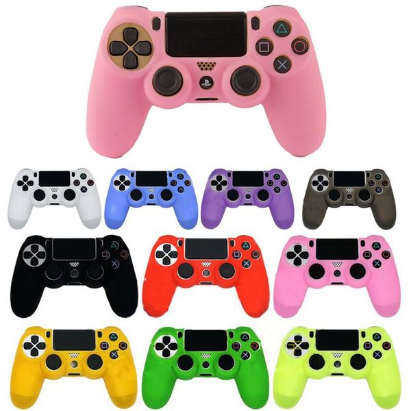 

new soft silicone case for ps4/slim controller flexible gel rubber skin case cover for sony playstation 4 game controller accessory dhl