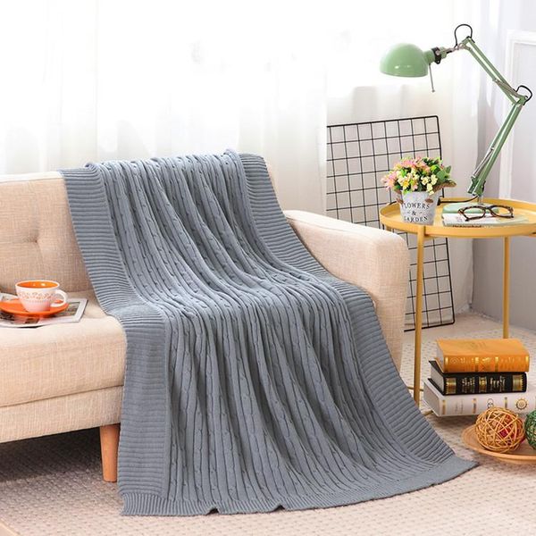 

cotton knitted blanket british style pure color nap blanket woven air conditioning blankets blankets and throws