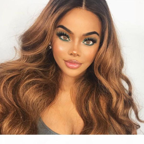 

full lace human hair wigs ombre two tone 1b 30 brazilian virgin hair 150 density natural hairline glueless bleached knots, Black;brown