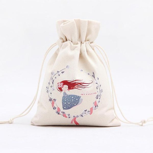 

creative christmas printed handmade cotton linen bag storage bag coffee beans gift bags wedding party candy jewelry1