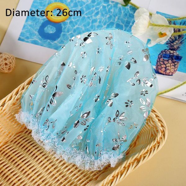 

shower cap bath hat double layer lace 4colors thicken elastic waterproof bathroom product bathing cap children's supplies h wmtran