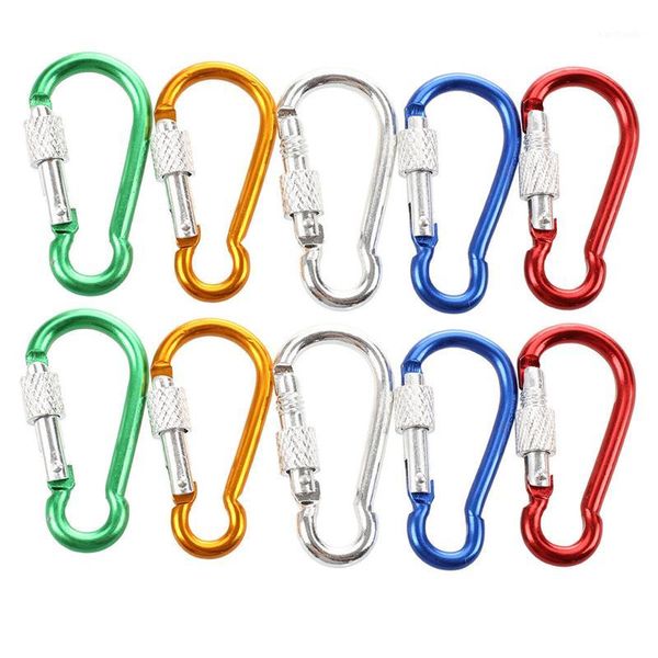 

outdoor bags 10pcs assorted color aluminum alloy carabiner clip hook bottle holders1