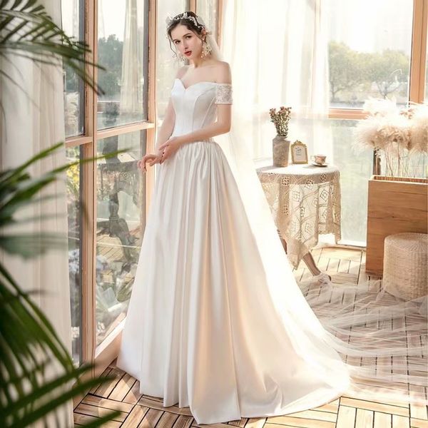 

2021 new collar darling off shoulder dressed robe soiree bride to be born xgdr, Blue;red