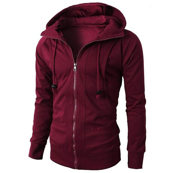 

men's hoodies & sweatshirts mens coat sports fitness casual loose hoody clothes jacquard fleece zipper cardigan hooded jacket s-3xl, Black