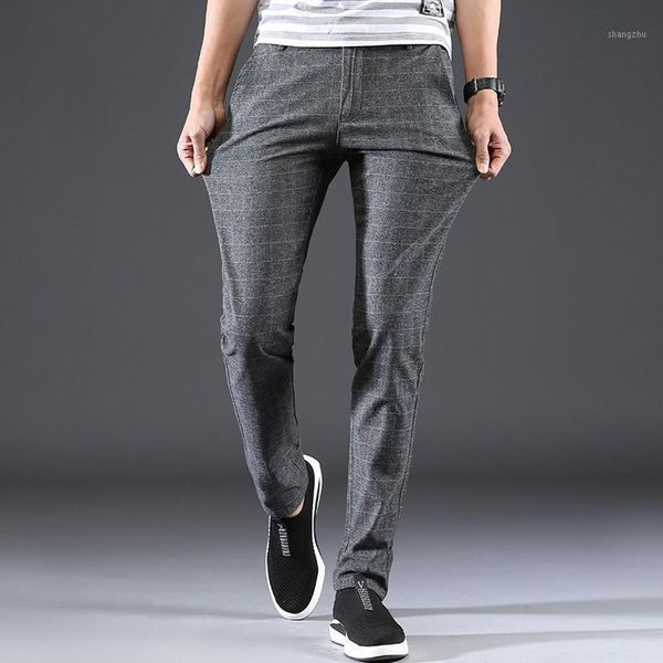 

2 color classic men's solid color casual pants business fashion regular fit stretch black grey cotton trousers male 381