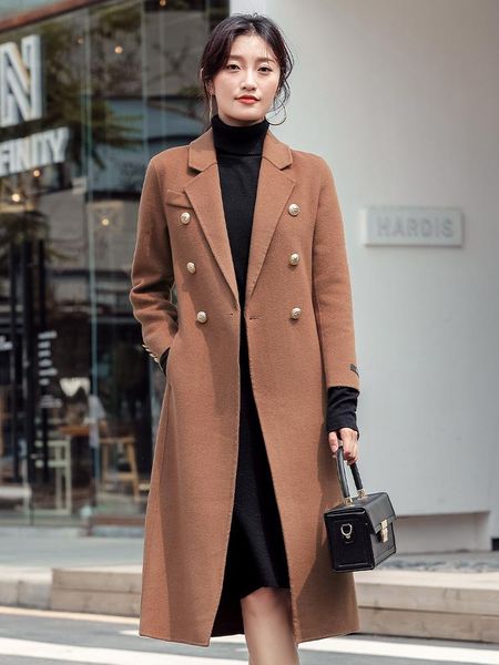 

high end woollen coat for women, Black