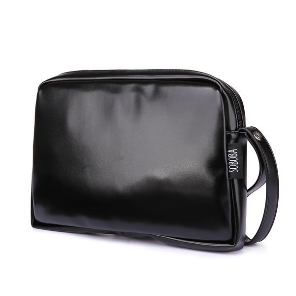 

classical black mother waterproof portable pu diaper handbag stylish large capacity changing bag for baby 1005