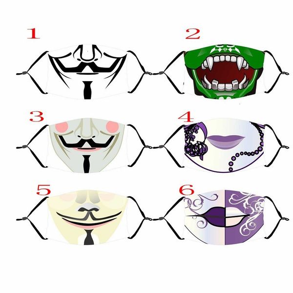 

dust-proof halloween children cotton face washable masks mask with filter for adults children with opp bag